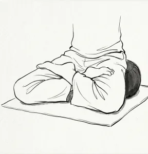 Las piernas y la base al meditar